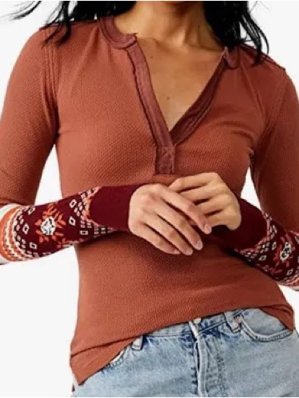 Free People Mikah Layering Cuff top in the Autumn Combo colorway. Xs